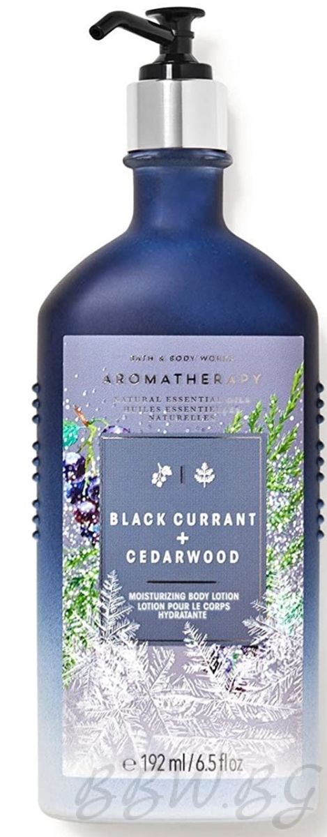 ЛОСИОН ЗА ТЯЛО AROMATHERAPY  "BLACK CURRANT & CEDARWOOD" -Стълкена бутилка